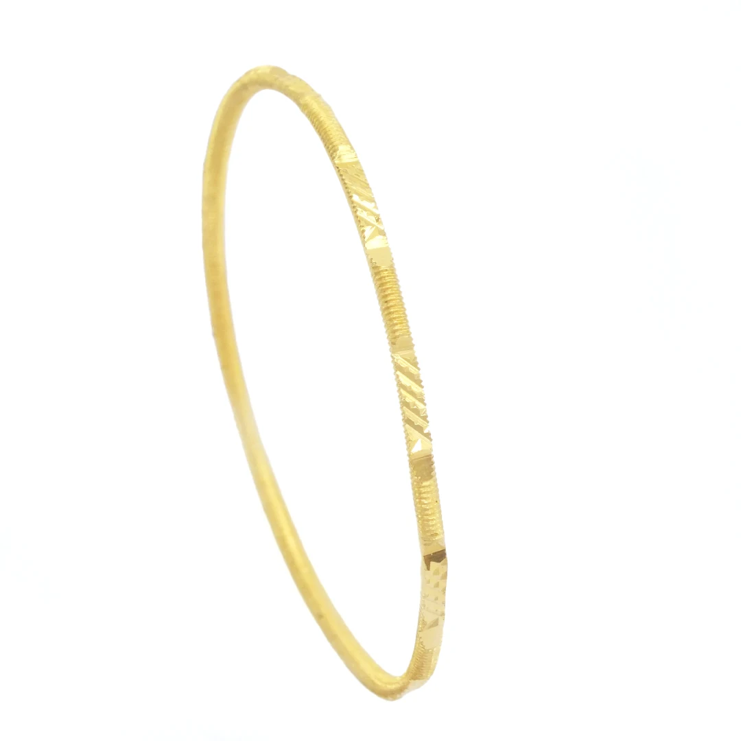 

GoldFashion22 Carat Gold Plated Striped Ajda Bracelet 2.5mm Bangle Bracelet Luxury Charm Wholesale Dubai Turkey Burma Adana