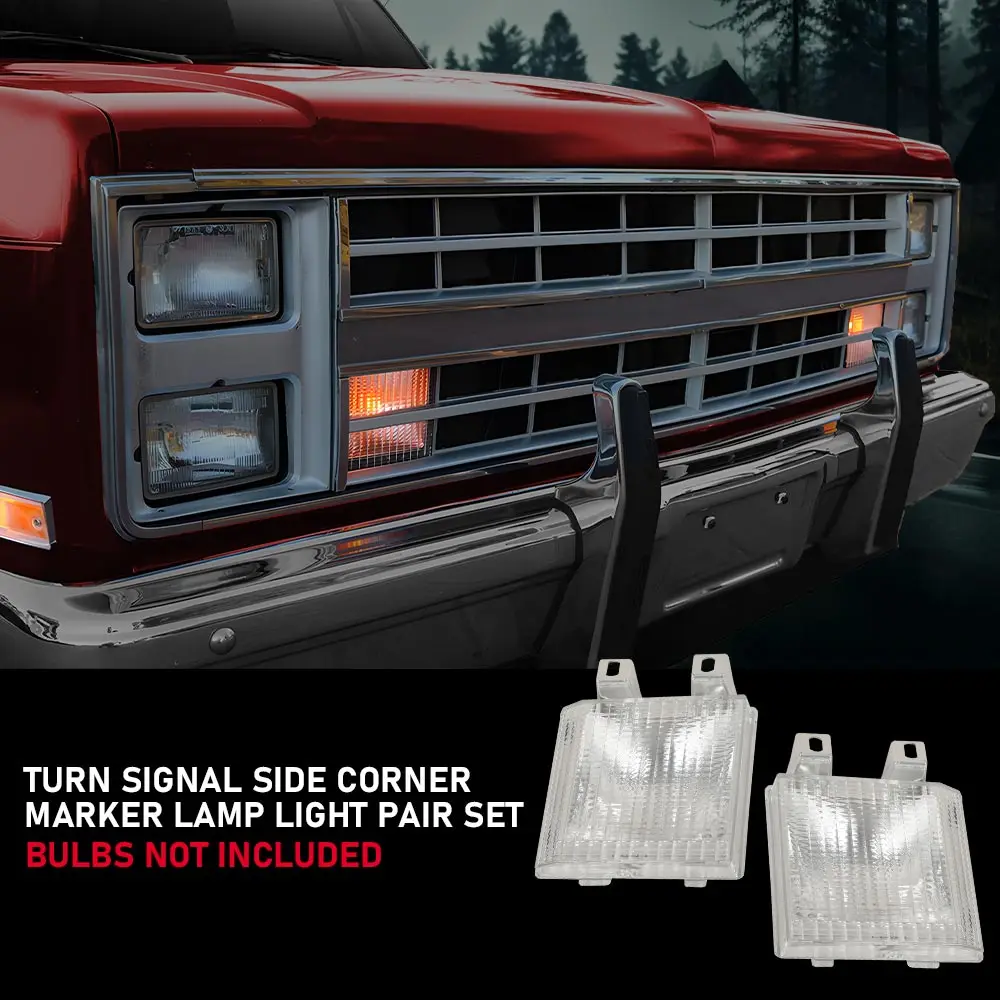 

1 Pair Turn Signal Side Corner Marker Lamp Light Fit for Chevy Gmc Pickup Truck Waterproof Snowproof Dustproof Car Accessories