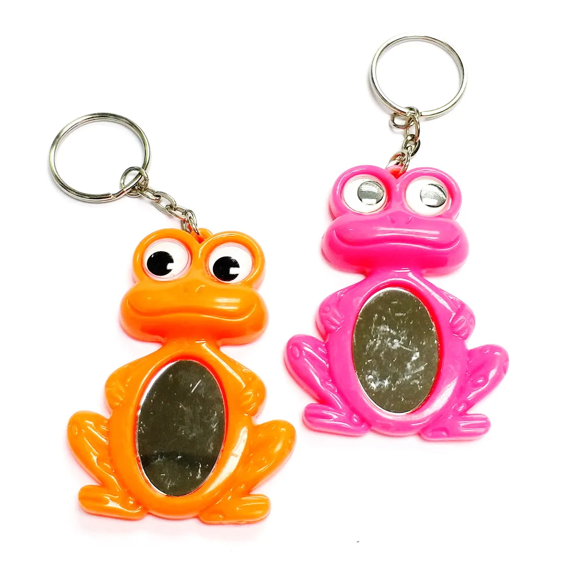 

6 pcs Frog Mirror with key chain Kid Vintage Charm Fashion Favour Pinata Bag Birthday Party Favors Gift Novelty carnival