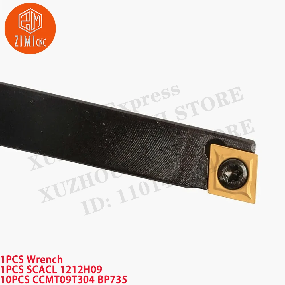 1 шт SCACL1212H09 12 мм Держатель токарных станков + 10 шт. CCMT09T304 Твердосплавная вставка инструмент с ЧПУ токарный станок по металлу механический режущие инструменты