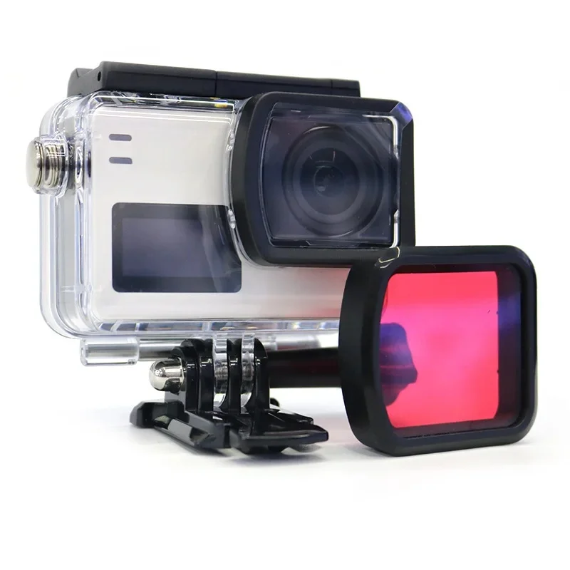 SJCAM SJ8 wodoodporna obudowa/Shell osłona obiektywu obudowa filtr/nurkowanie Box/czerwona okładka rama dla Sj8 Pro/Plus akcesoria do kamer w ruchu — zdjęcie 2