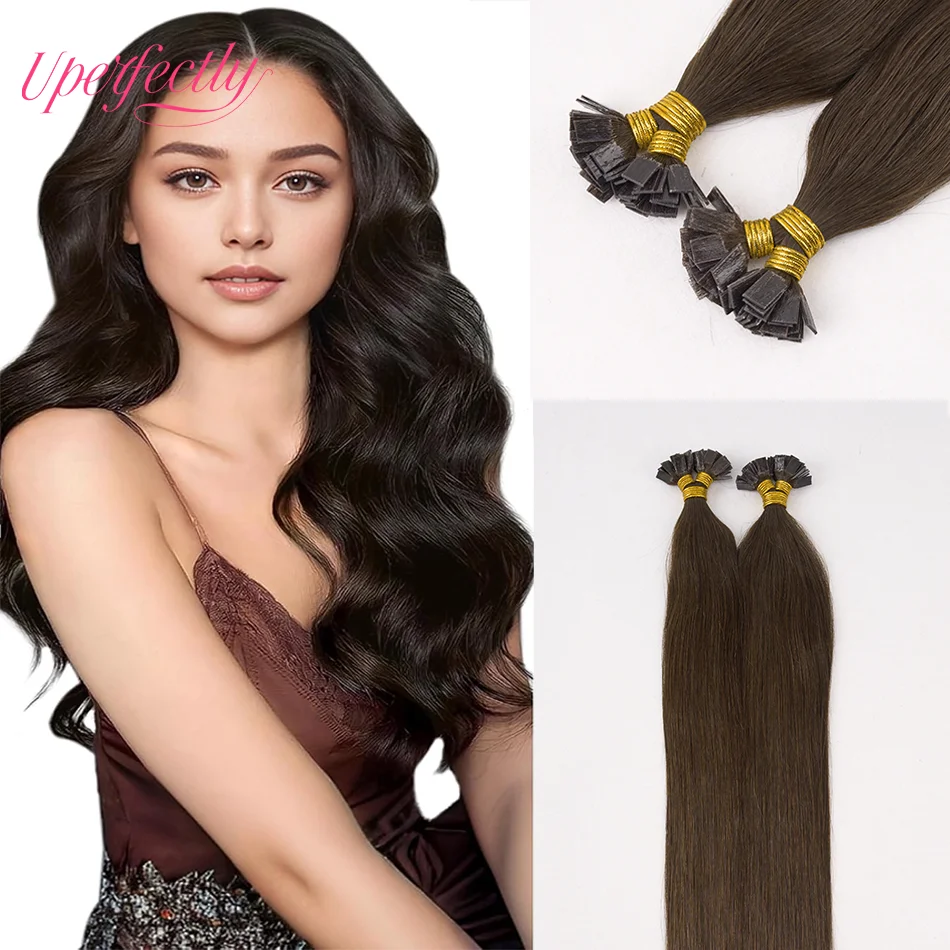 

Прямые кератиновые натуральные волосы с плоским кончиком, человеческие волосы 0,8 г или 1 г, 50 шт./упак., 16-22 дюйма, наращивание волос Remy для женщин