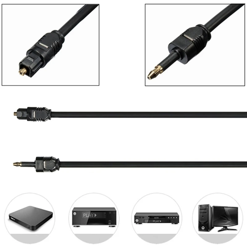 3.5mm Optical Cable Digital Toslink to 3.5mm Cable Gold Plated Connector Optical Audio Cable Adapter 1m/1.5m/2m/3m/5m