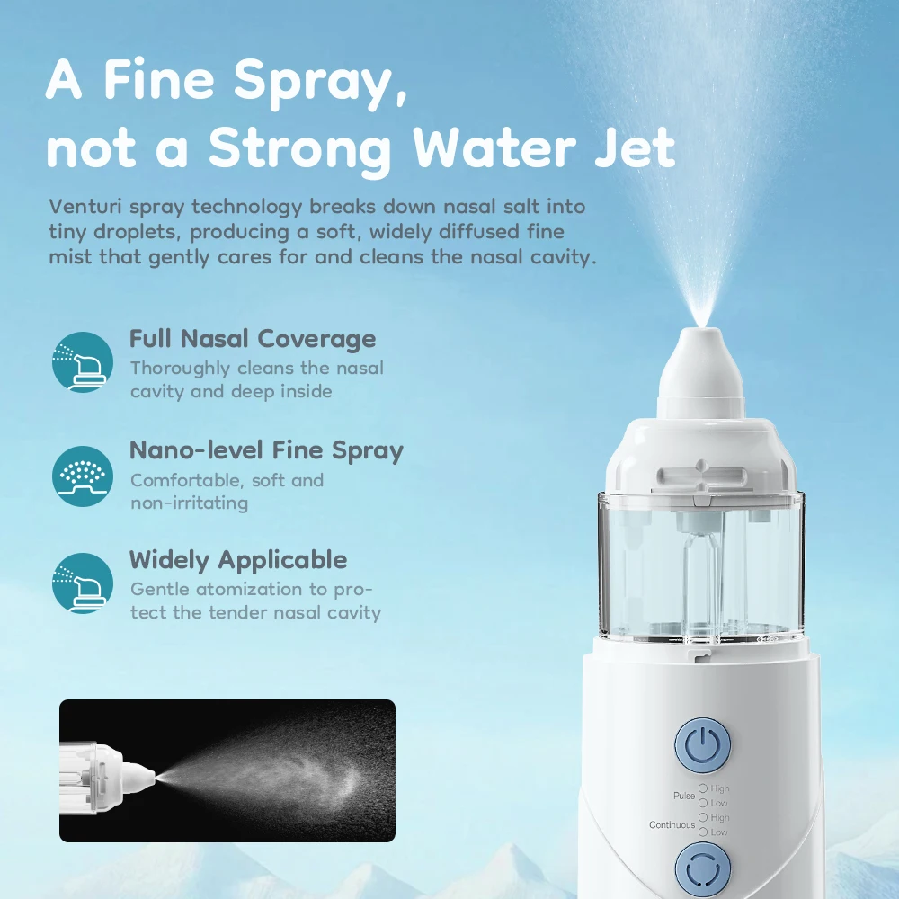 Электрический ирригатор для носа, 4 регулируемых режима, малошумный подарок, 5, носовая соль, избегайте алергического ринита, взрослых и детей Neti YT500