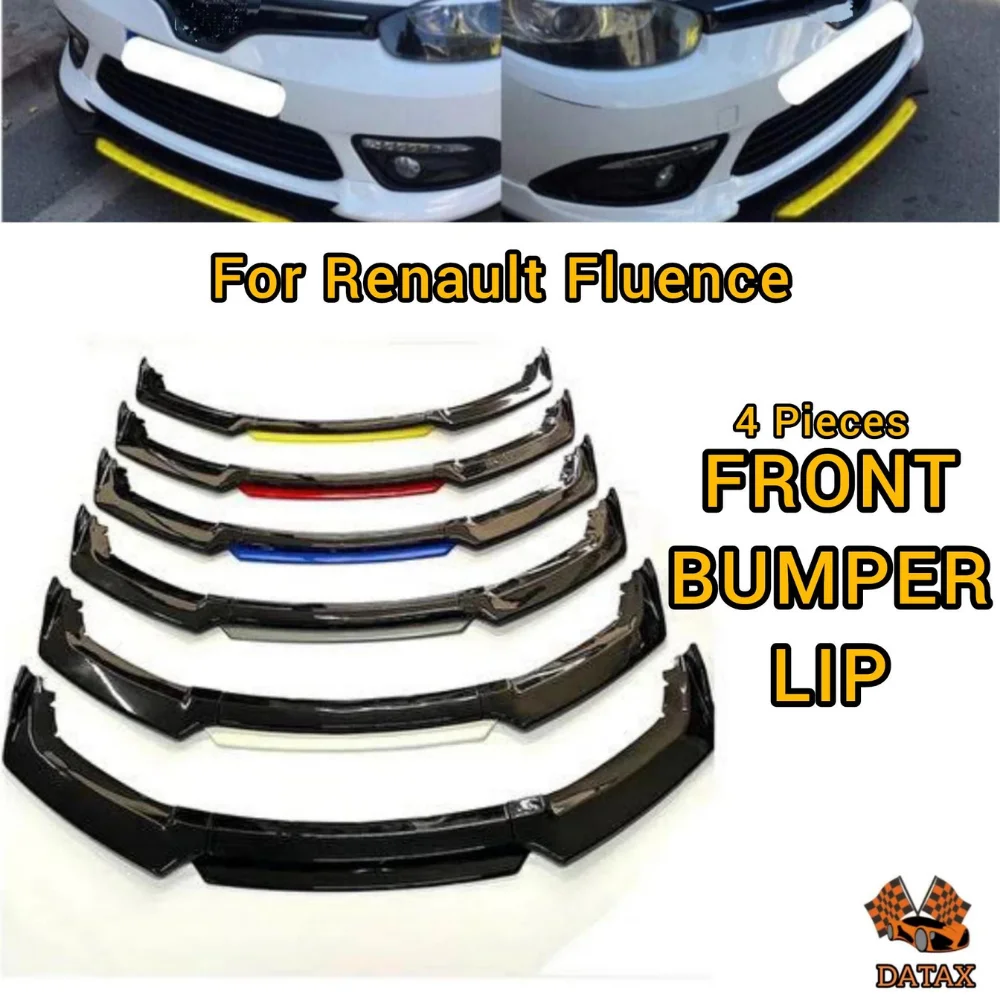 4 Piece Front Bumper Lip For Renault Fluence Car Accessories Five Color Options Modified Exterior Parts Under Bumper Tuning