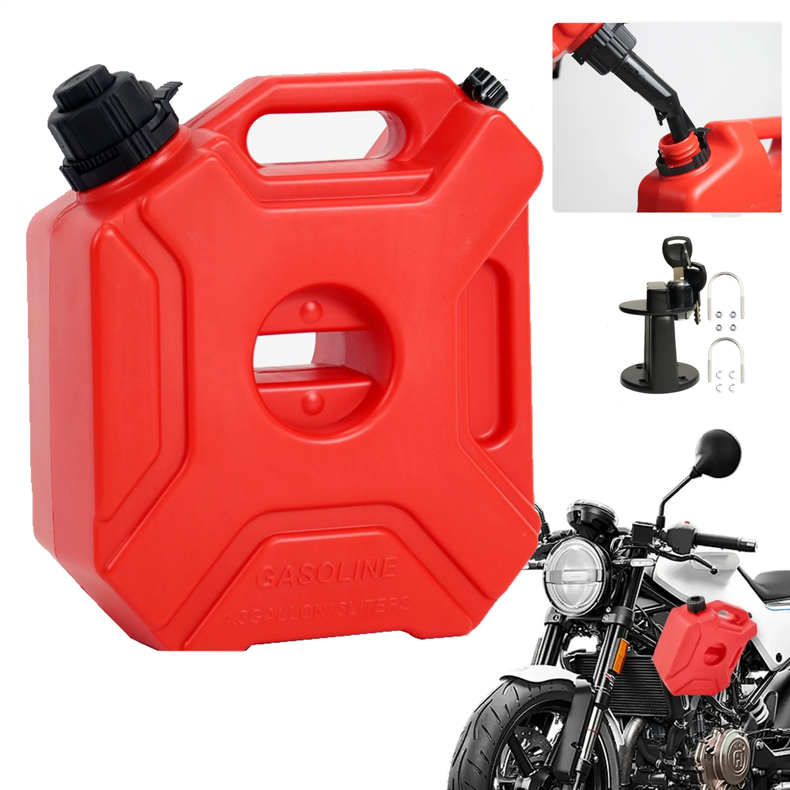 5L Motorcycle Reserve Oil Tank Engine Fluids Container Accessories for Motorbike External Driver Adventure Car Lover