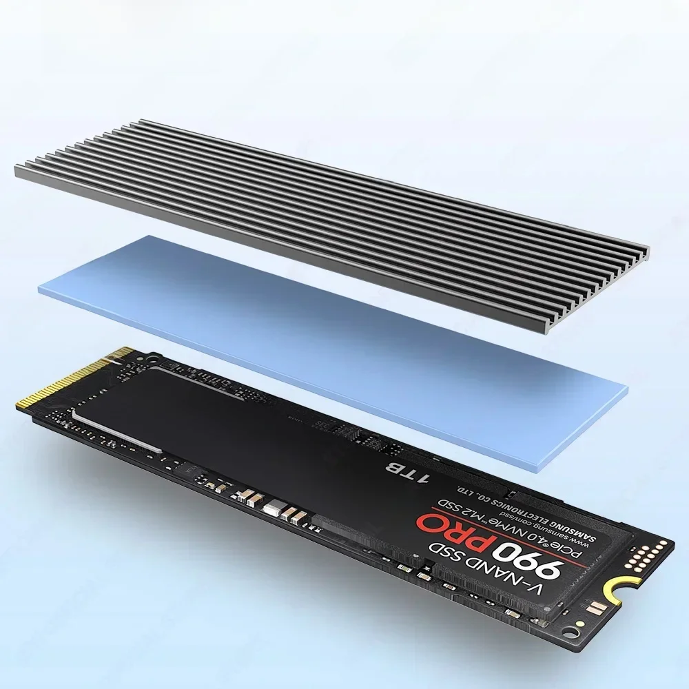 JEYI M.2 SSD dissipateur thermique, radiateur PS5 en aluminium disques à semi-conducteurs refroidisseur coussin thermique en Silicone pour NVME NGFF M2 2280 PCI-E SSD