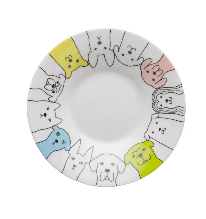 

Tea Plate,Handmade Dog Patterned Tea Plate,Decorative Colorful Coaster