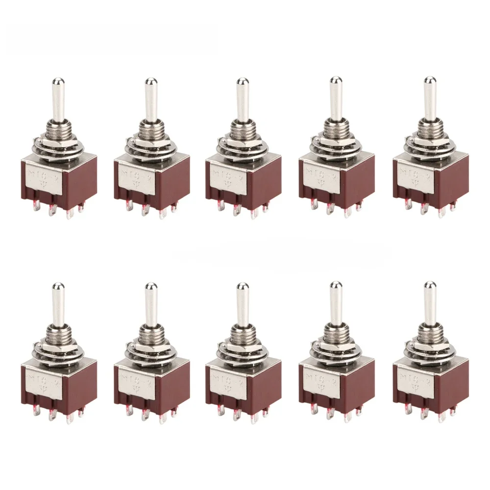 10PCS Locking Kippschalter AUF AUF AUF 3 Position DPDT 6MM Gitarre Mini Rocker Kippschalter Für Auto