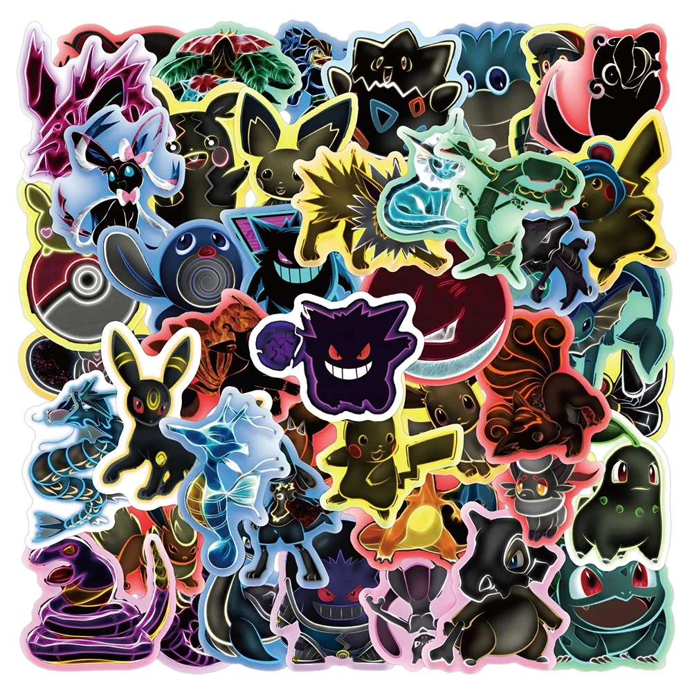 AliExpress TAKARA TOMY 10/30/60PCS Cool Neon Pokemon Stickers Cartoon Decals DIY Phone Notebook Laptop Skateboard bike Car