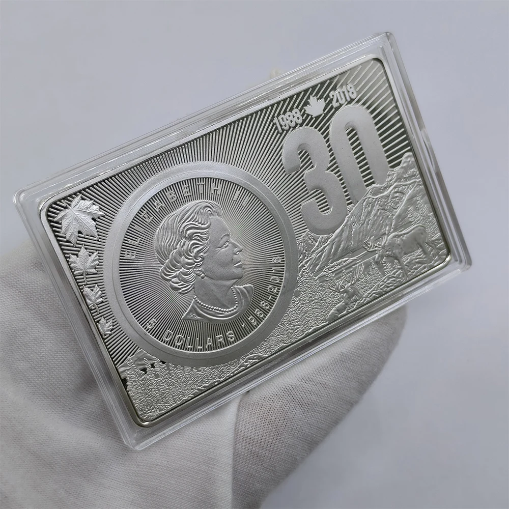 Non-magnetic 2021 American Eagle Silver Bar 2 oz Silver Plated Bullion Coin the 35th Edition Eagle Silver Block For Gift