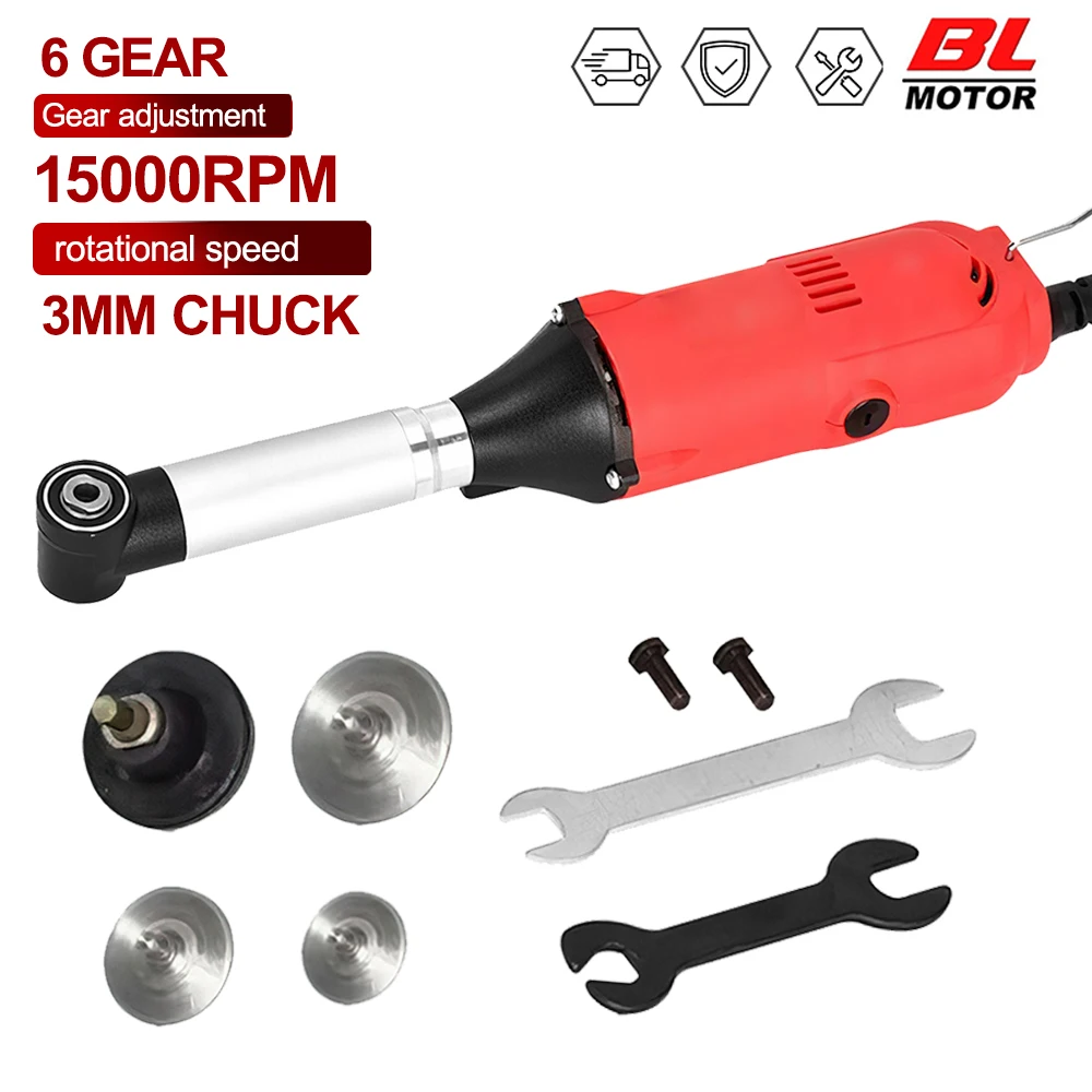 Smerigliatrice Angolare Elettrica a 90 Gradi, 350W, 6 Velocità, Utensile per Lucidatura e Pulizia di Fughe per Piastrelle, Lucidatura di Stampi, Incisione di Gioielli, Smerigliatrice Rotativa con Cavo