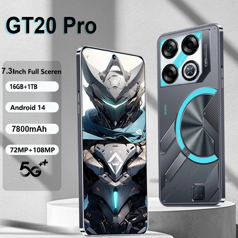 2025 New GT20 pro Smartphone Original 7.3 Inch Celulares Android Moblie Phones Unlocked 5G Dual Sim Global Version CellPhones