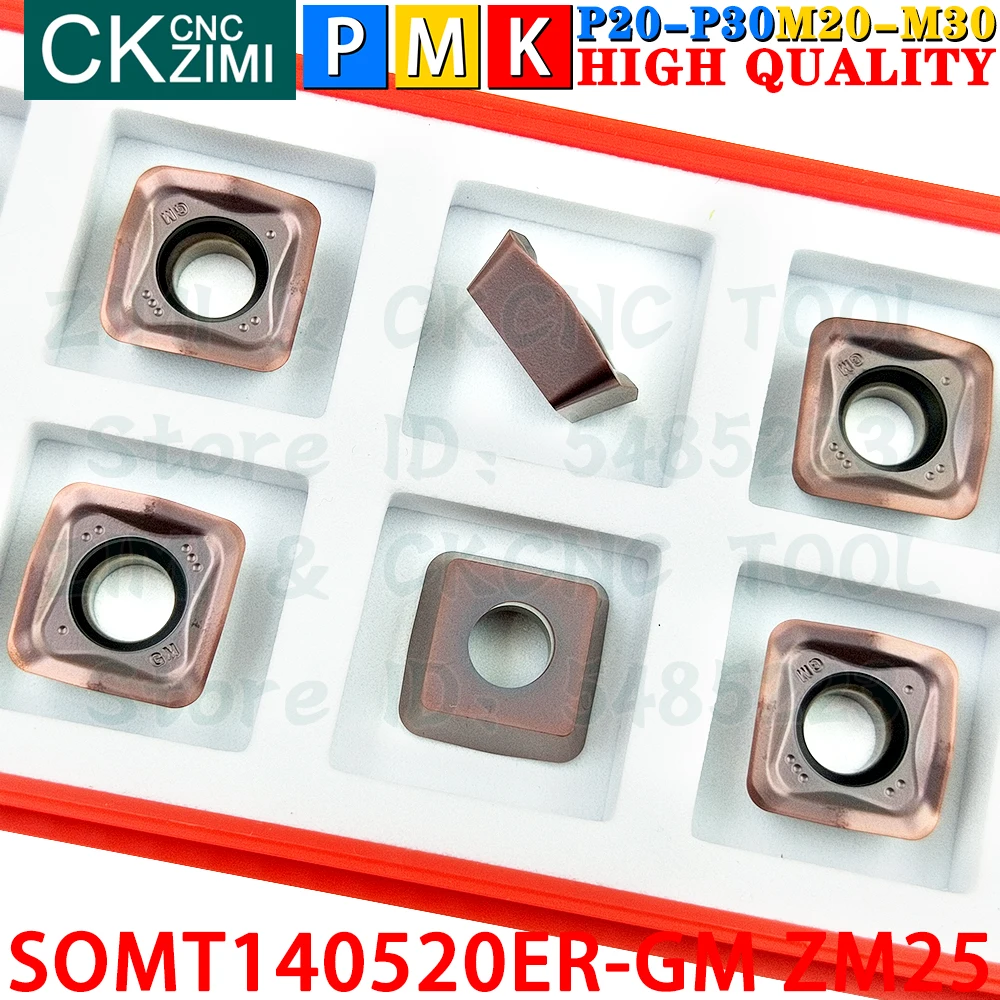 SOMT140520ER-GM ZM25 SOMT 140520 ER GM كربيد إدراج سريع تغذية طحن إدراج التصنيع باستخدام الحاسب الآلي مخرطة معدنية رأس طاحن أدوات MFH SOMT1405