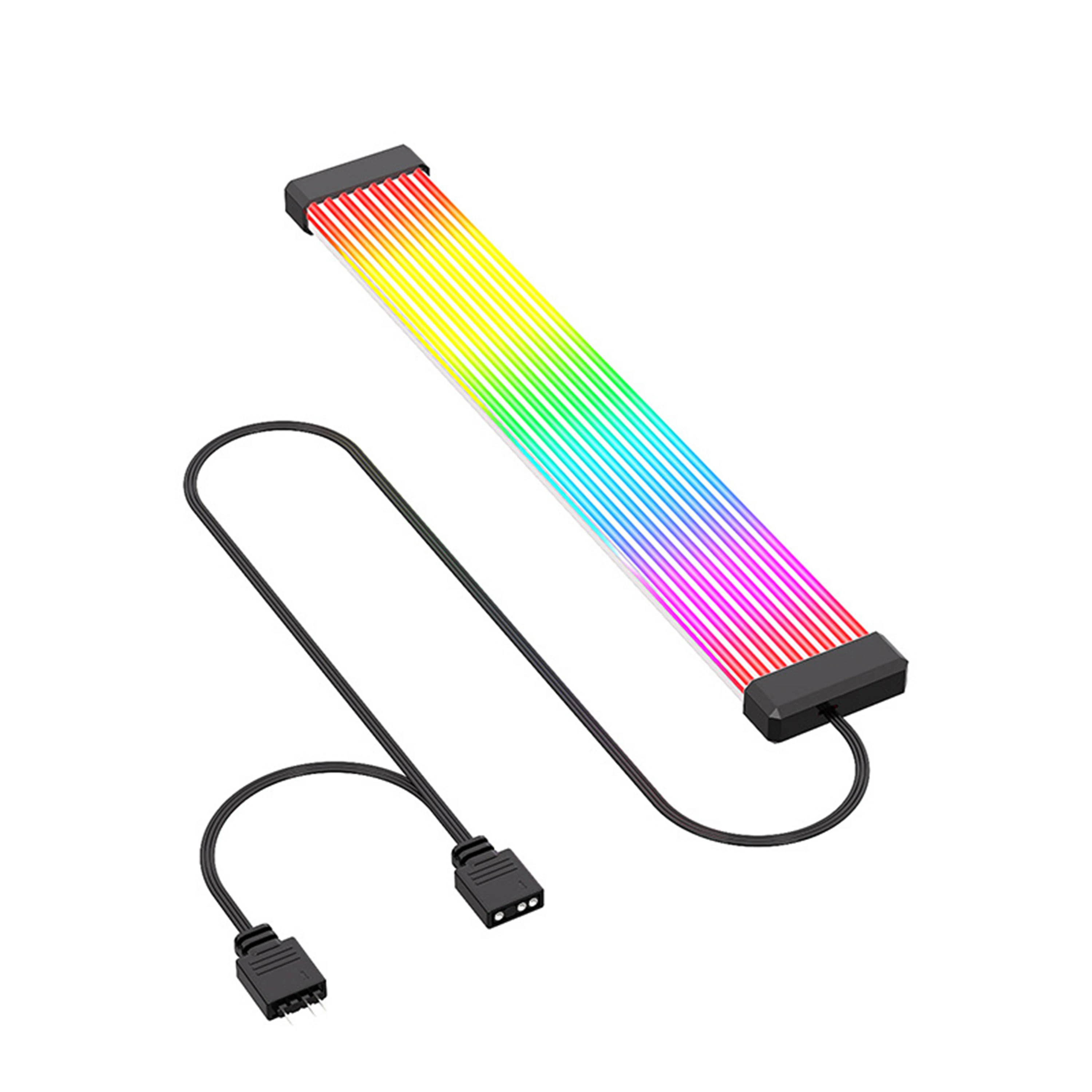5V ARGB Regenbogen 24-Pin 8-Pin Netzteil-Verlängerungskabel, ARGB LED Sync ATX Gaming PC Gehäuse Dekor Lichtstreifen