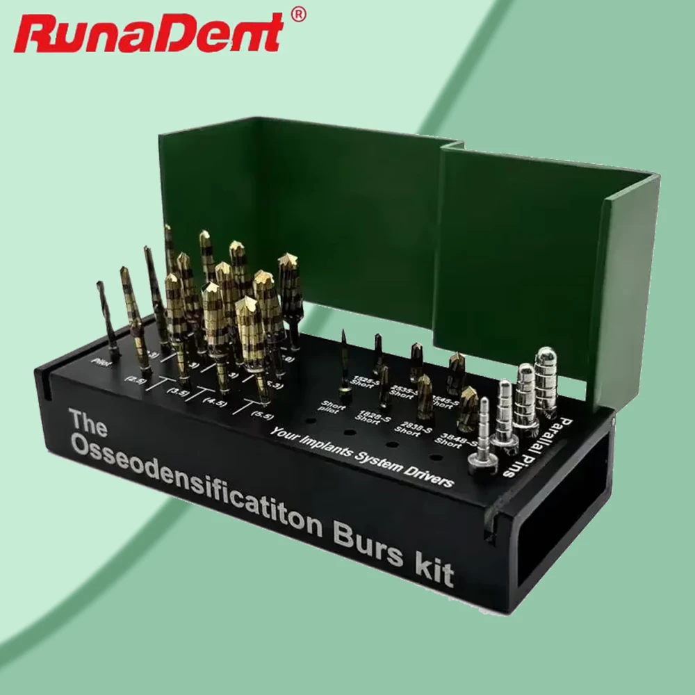 

Dental Osseodensification Burs Kit 24Pcs with Drivers & Drills for Ridge Expansion Bone Cutting and Implant Surgery