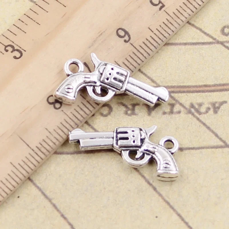20 sztuk Charms pistolet pistolet 22x12mm tybetański brąz srebrny kolor wisiorki antyczny tworzenia biżuterii DIY Handmade Craft — zdjęcie 2
