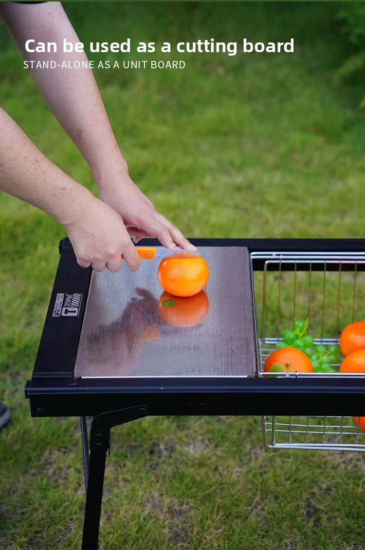 Tryhomy Abflusskorb-Abdeckung 3-in-1 Edelstahl-Schneidebrett 1 Stück Brett für IGT-Tisch Outdoor-Camping-Zubehör – Detail 8