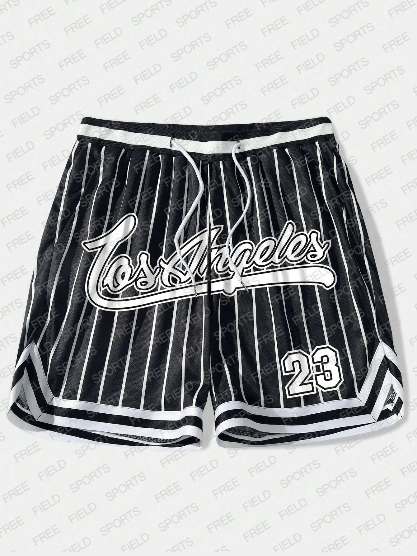 American Retro Gradient Fashion Shorts Unisexy Basketball Short Pants Men Striped & Letter Graphic Drawstring Waist Mesh Shorts