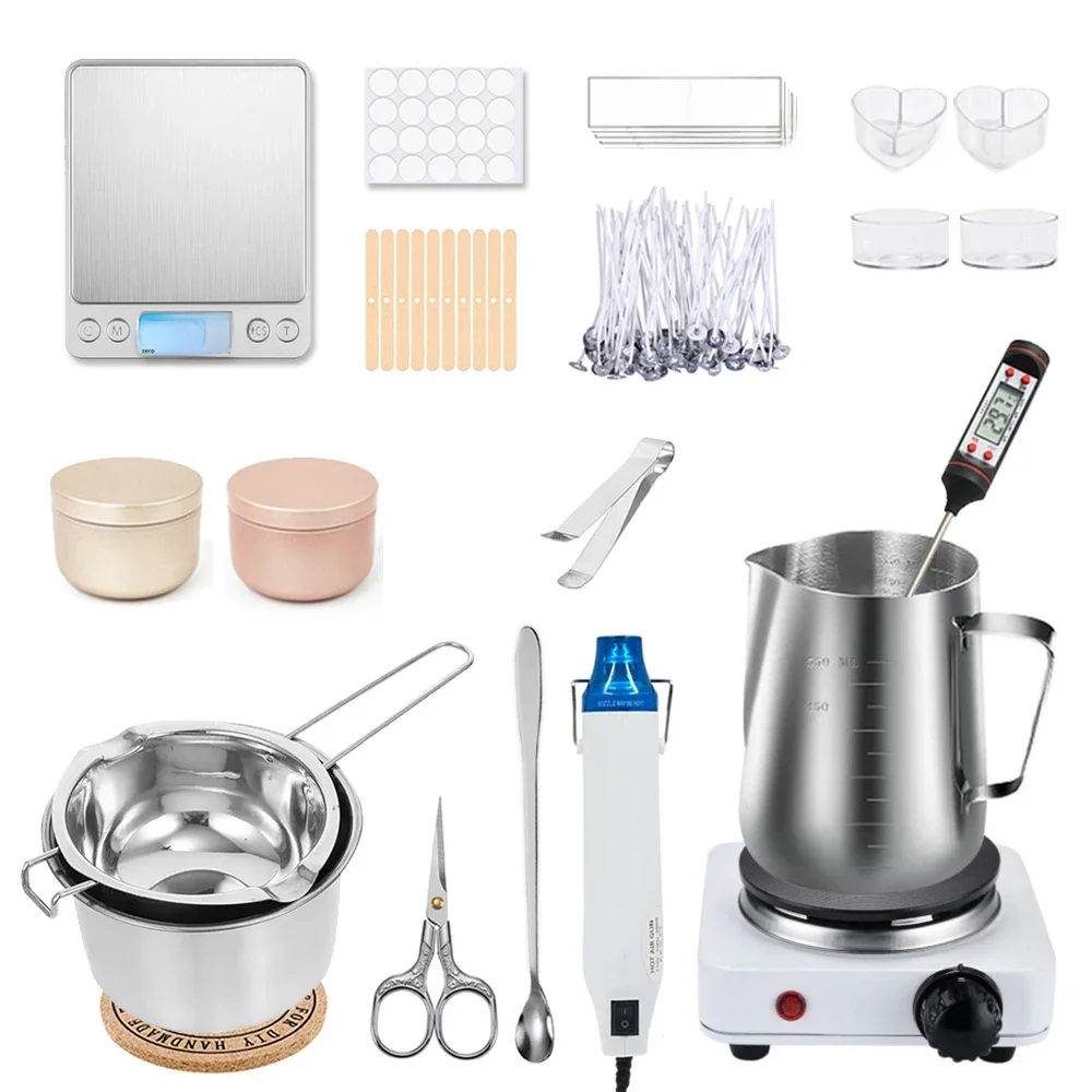 DIY Candle Craft Tools Kit met Wax Smelten Hete Plaat, Kaarsen Maken Benodigdheden Accessoires, Aromatherapie Wax Kaars Maken Kit - afbeelding 2