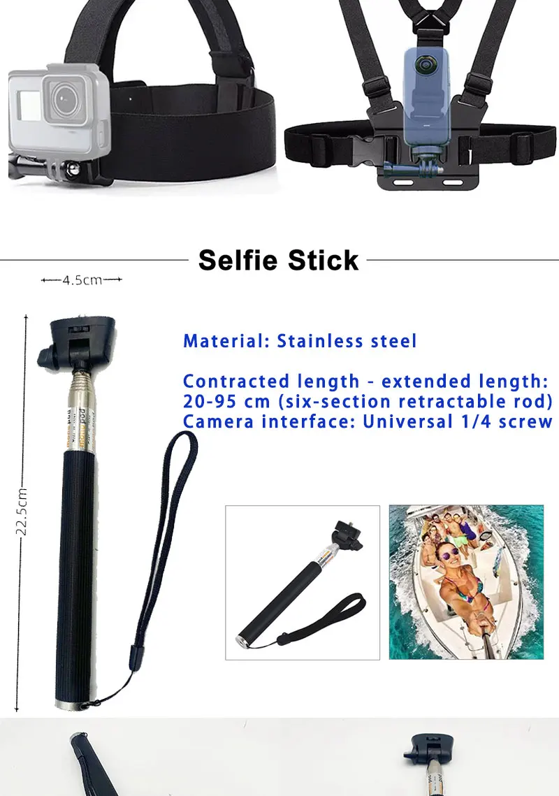 50-in-1 Action-Kamera Zubehör-Set für DJI Osmo Action 5 Pro 4/3 GoPro Hero 13 12 11/10 Insta360 AKASO Yi Sjcam Action-Kamera – Detail 8