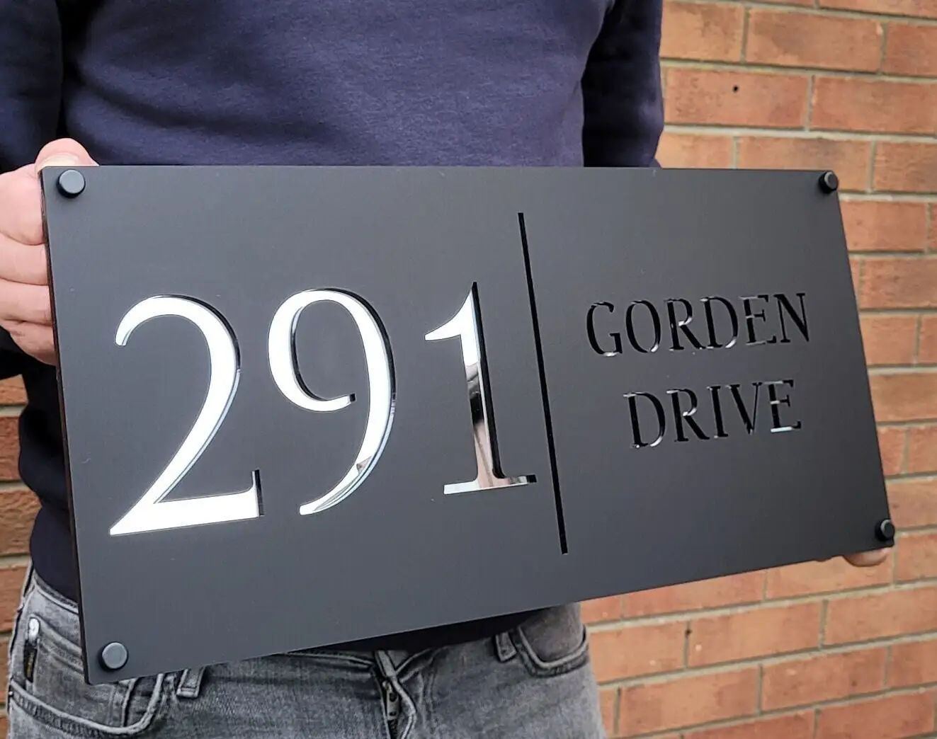 

Laser Cut Matt Mirror Personalised Door Numbers House Sign Plaques Personalised Laser 3d Number / 30cmx 16cm / 46cm x 23cm