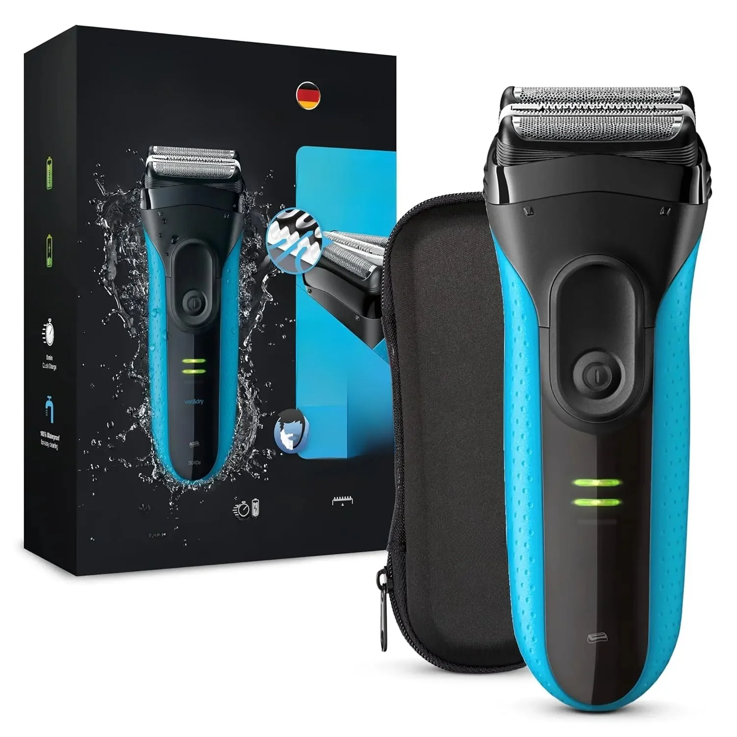 Braun Electric Shaver 3 Series ProSkin 3040S 3010S Reciprocating Shaver For Men Shaving Machine With Trimmer 100-240v