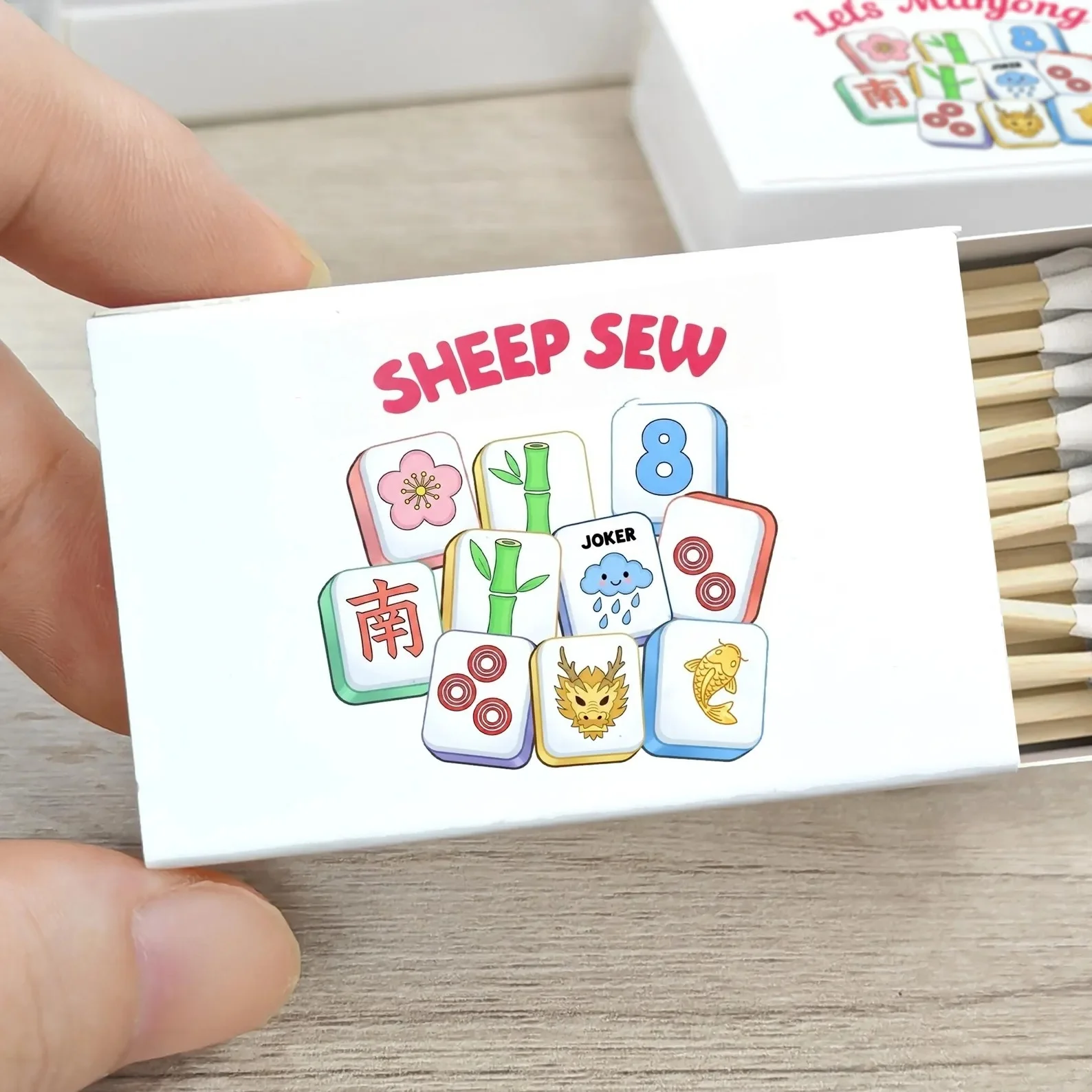 Cajas de cerillas de Mahjong divertidas personalizadas, cajas de cerillas de Mahjong/caja de cerillas de Mahjong feliz, regalos de fiesta para invitados