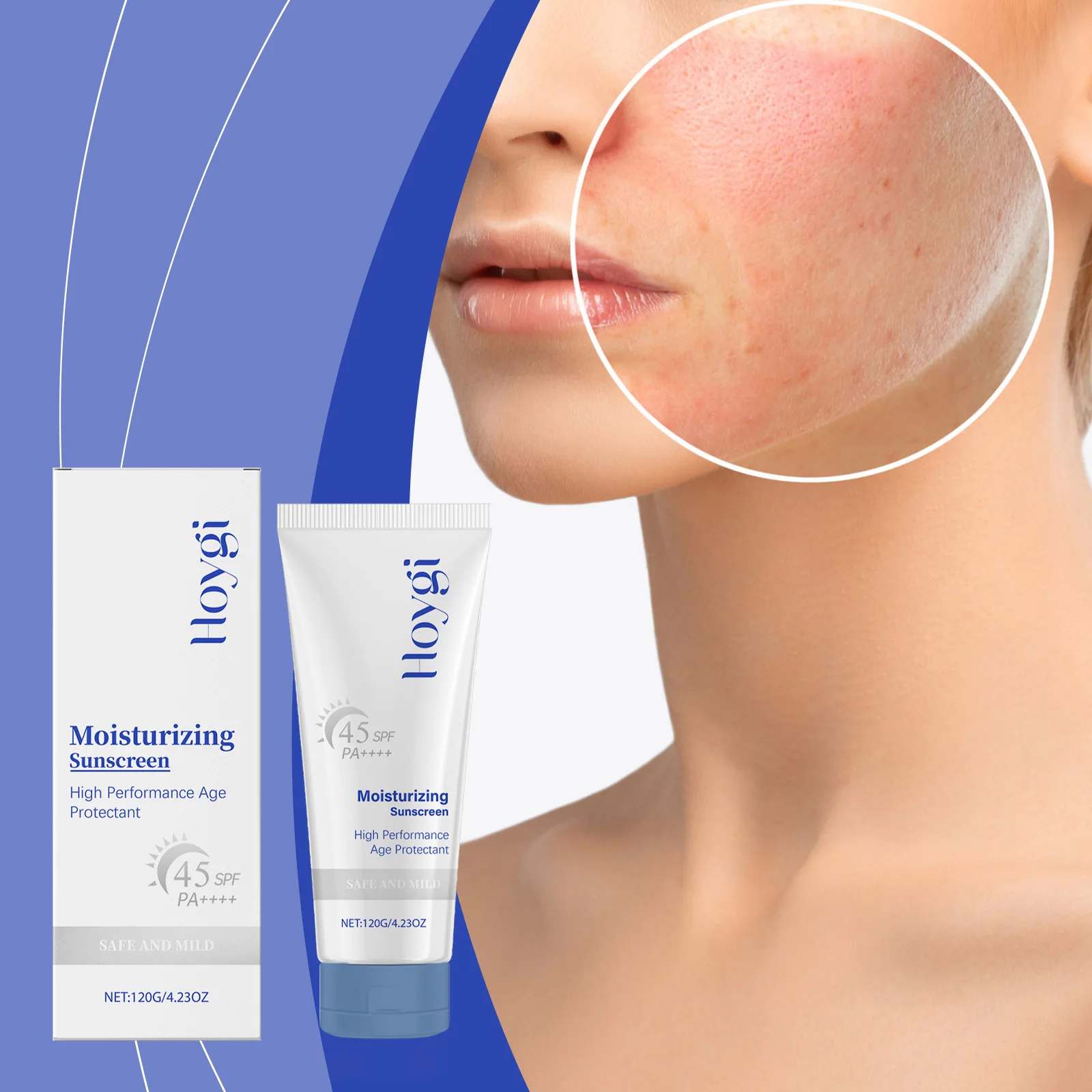 

Hoygi 120g Moisturizing Sunscreen Cream Spf45 Anti Oxidant Sun Block Uv Isolation Summer Freshing Skin Outdoor Solar Lotion