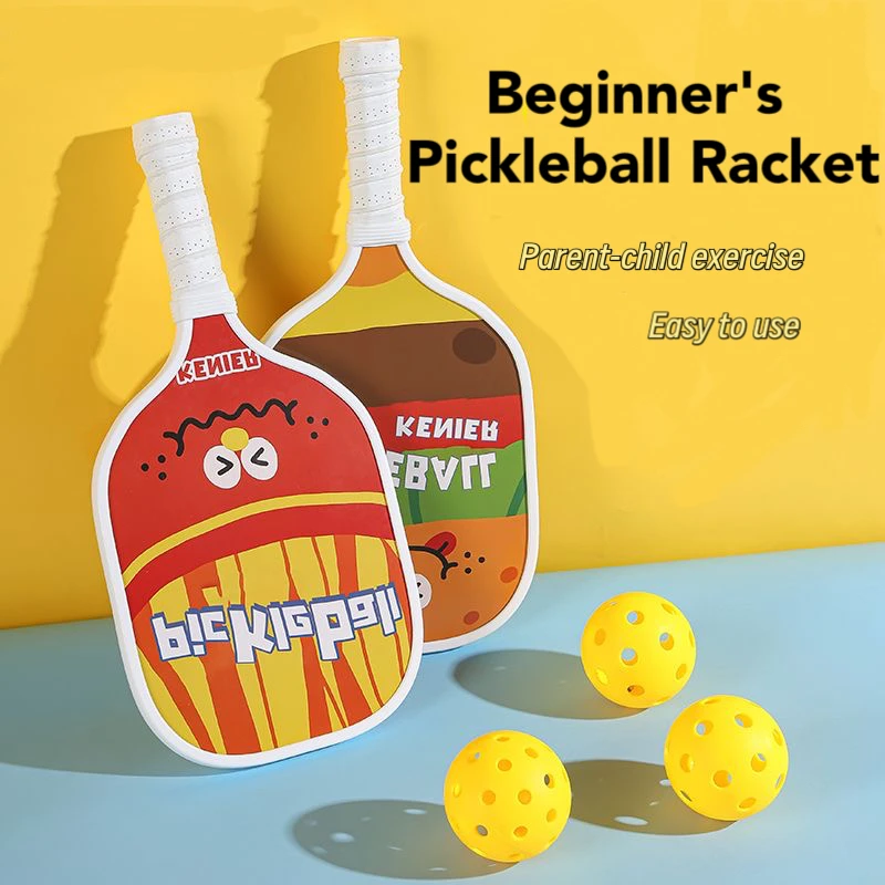 Wholesale Printed Pickleball Paddle 2 Rackets 4 Balls 1 Storage Bag Poplar Pickleball Paddle Set for Adults and Teenagers