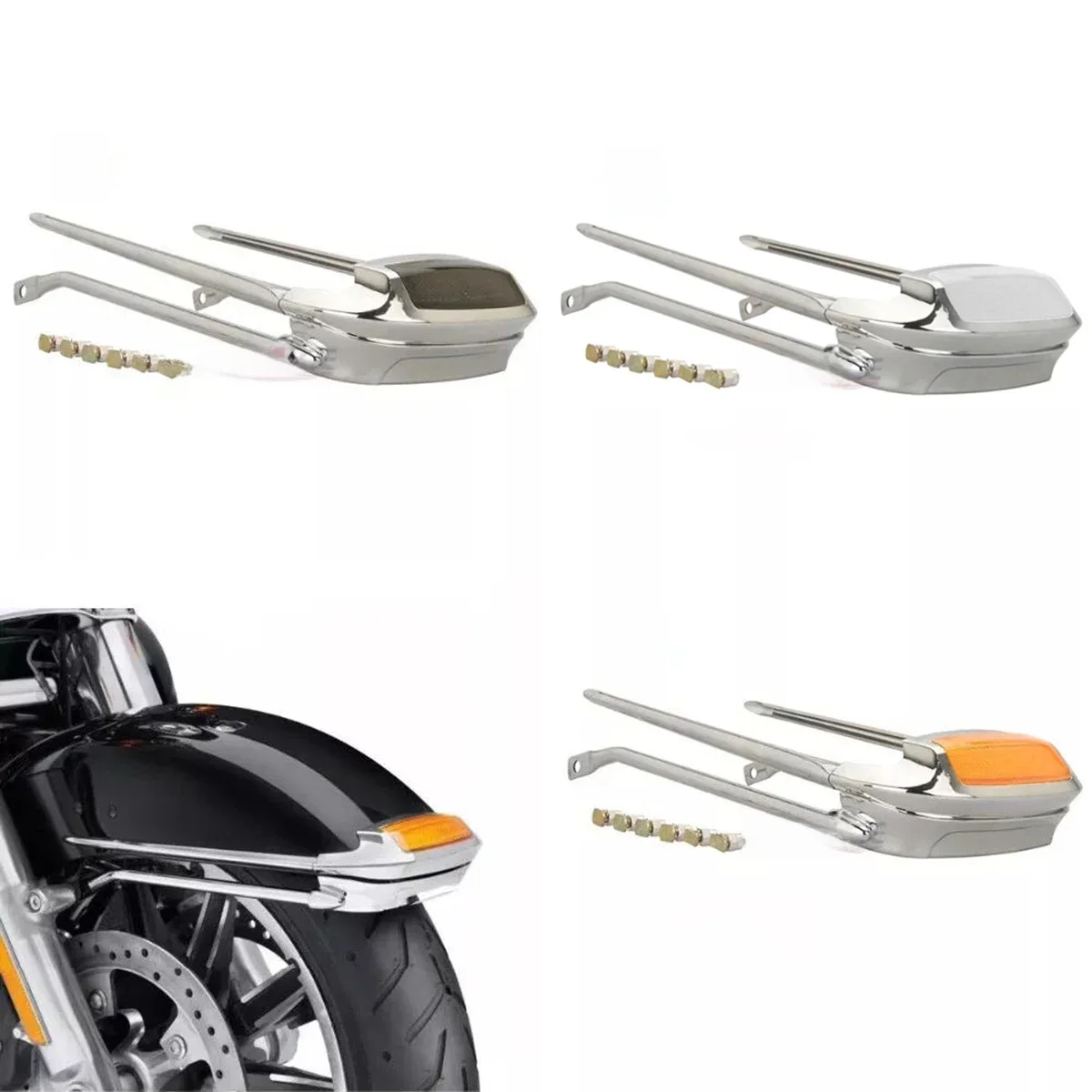 Do harley FLHTCU światło błotnika FLHTK światło dymne do harley touring CVO Air Wing przedni błotnik z końcówką światła 2014-2018 — zdjęcie 2