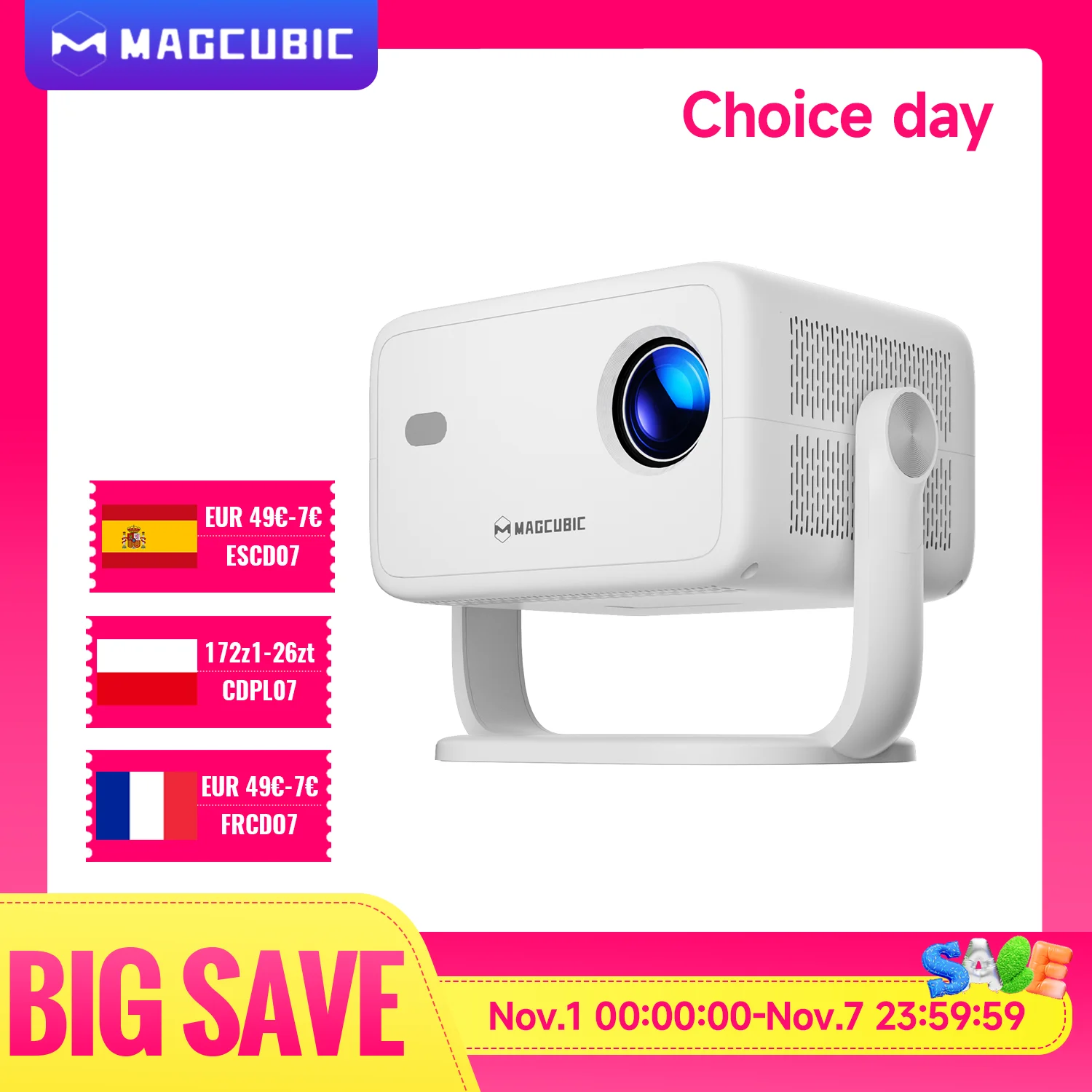 Magcubic Native 1080P 650ANSI 4K Android11 L018 Projector With Auto Keystone Correction Focus Wifi6 BT5.2 Portable Movie Outdoor