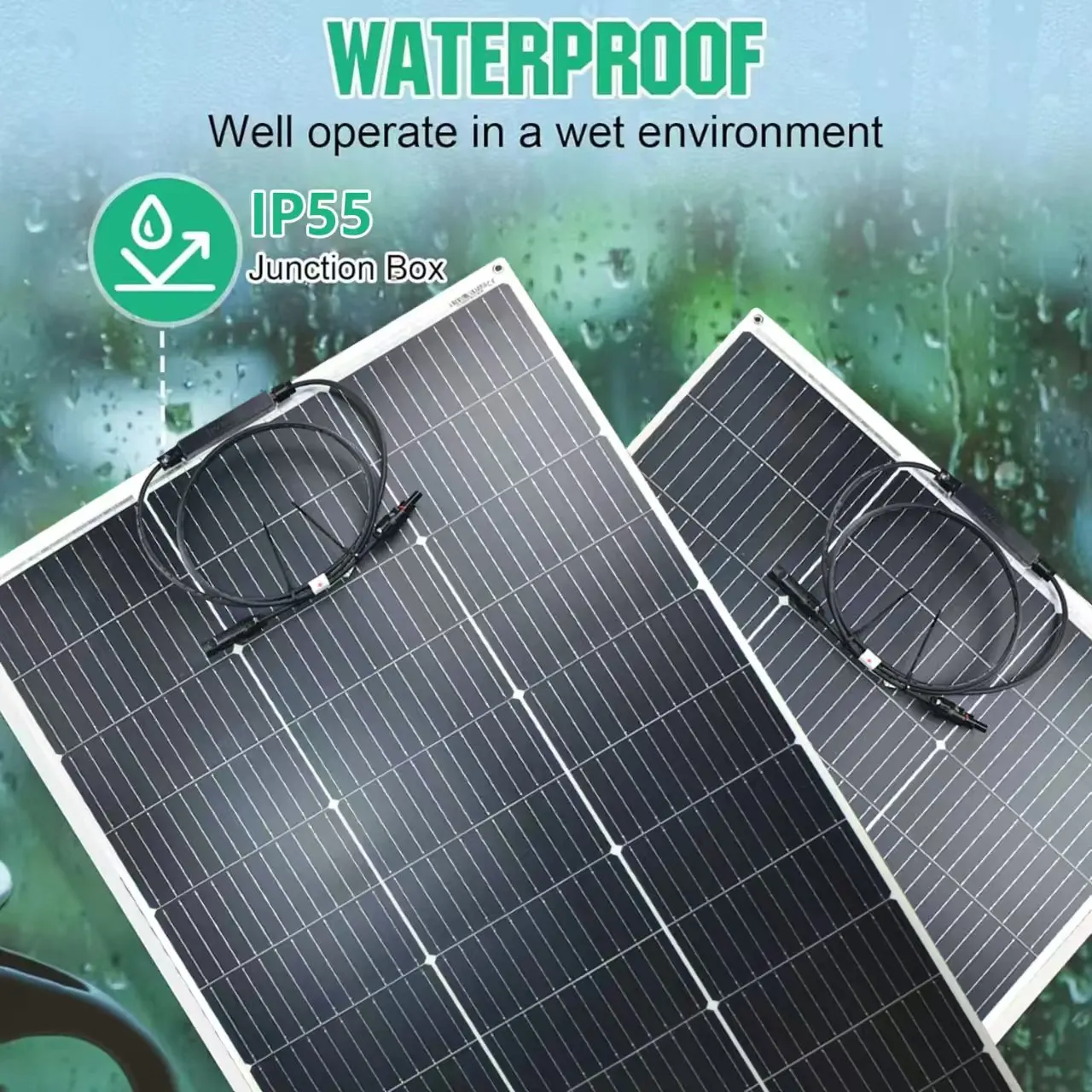 125W Flexibles Solarmodul, Hocheffiziente Monokristalline Solarmodule, Wasserdicht & Leichtgewichtig für Wohnmobile, Boote, Camping, Netzunabhängige Anwendungen – Detail 5