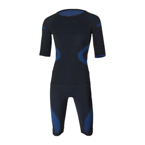 Miha 바디텍 EMS 세트 조끼, 세트 속옷, 세트 EMS 바디 세트, 리오셀, 폴리아미드, 엘라스탄, 블루 EMS 조끼, 트레이닝 세트