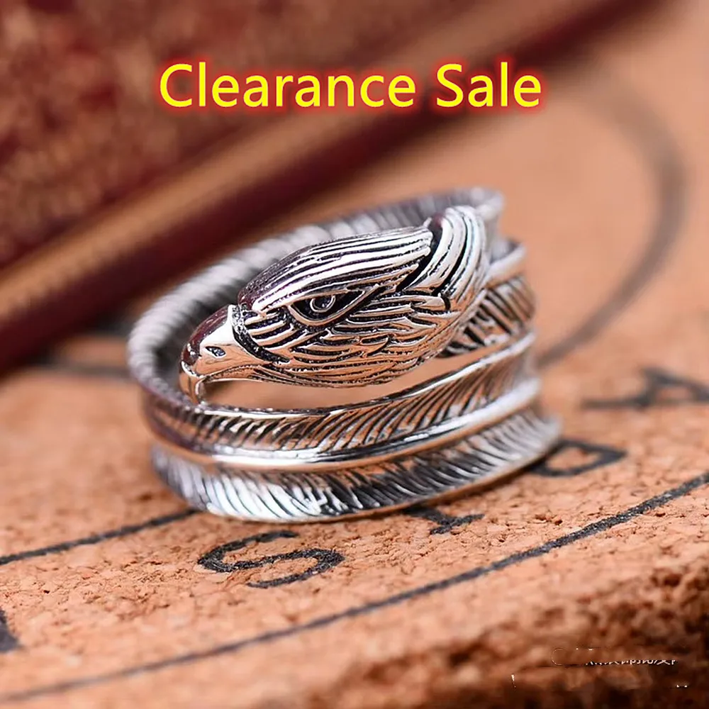 

KJJEAXCMY boutique jewelry 925 sterling silver jewelry original new Eagle Feather men's ring jewelry jewelry free shipping