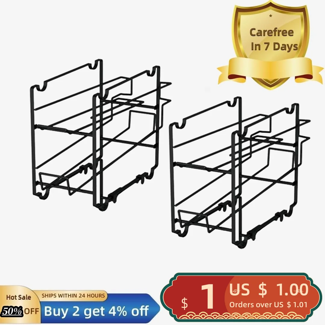 

2Pcs Cola Can Organizer Double Layers Self-rolling Refrigerator Pantry Cabinet Countertop Soda Can Storage Rack Dispenser Holder