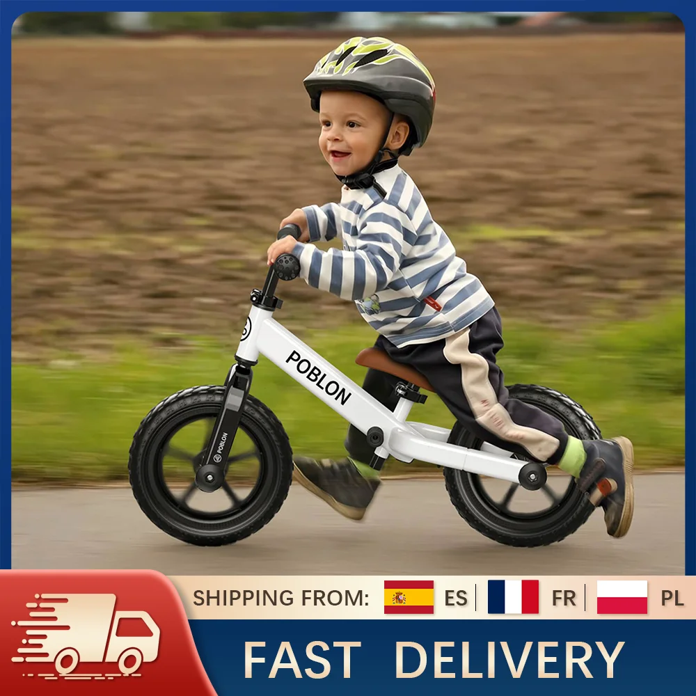 Bici da equilibrio per bambini senza pedali Bici da apprendimento scorrevole con ruote da 12 pollici di 2-5 anni Bici da apprendimento scorrevole regolabile in altezza