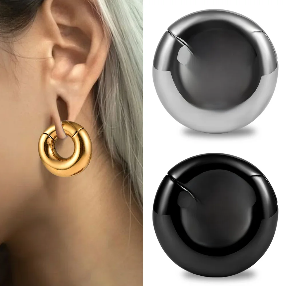 Vankula 2 szt. Okrągłe zatyczki ze stali nierdzewnej 316L tunele moda ciężarki do uszu Piercing biżuteria do ciała Expander — zdjęcie 2