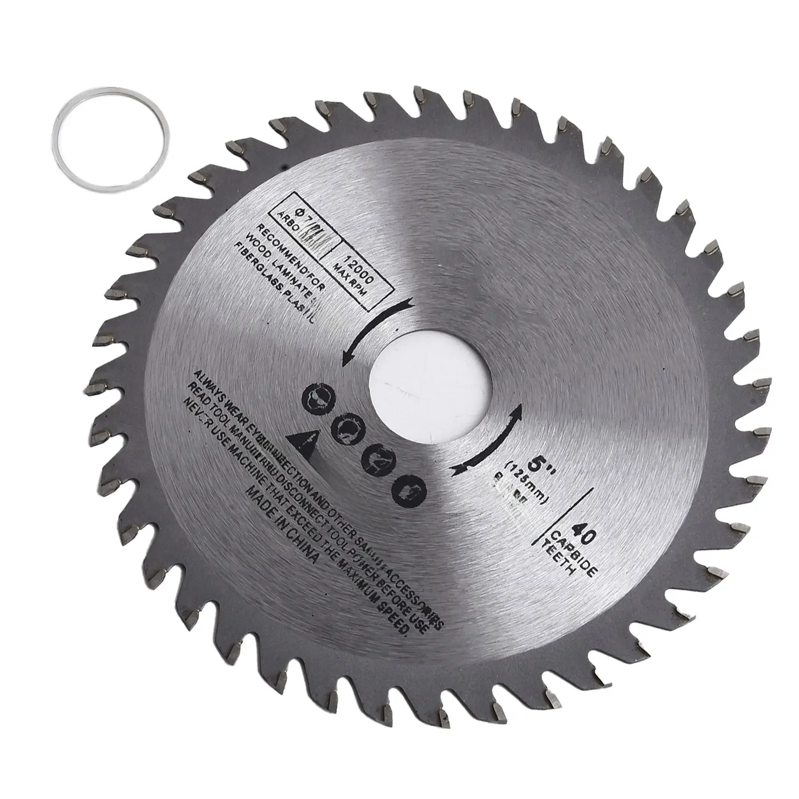 5 cali 125mm tarcza tnąca Mini tarcza tarczowa do drewna z tworzywa sztucznego metalowa obrotowa narzędzia tnące węglikowa 40 zębów 12000 Max RPM — zdjęcie 2