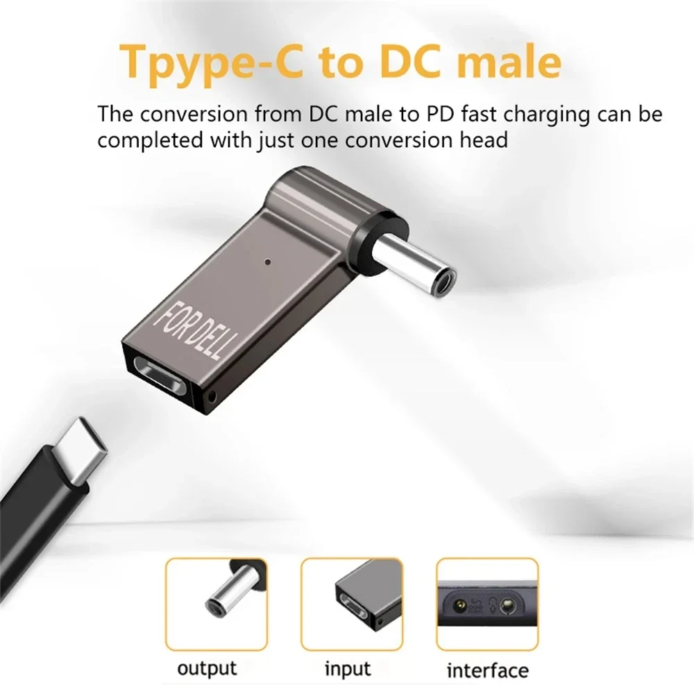 USB Tipo C Adaptador de Carregamento Rápido, Carregador Portátil, Conversor, Conector, Universal, Dell, Asus, Hp, Acer, Lenovo, 100W