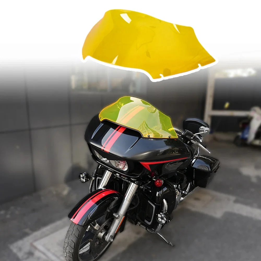 Motocyklowa 7 9 calowa Żółta Przednia Szyba Owiewka Deflektor Pokrywa Do Harley Davidson Road Glide FLTRX 2015-2023 — zdjęcie 2