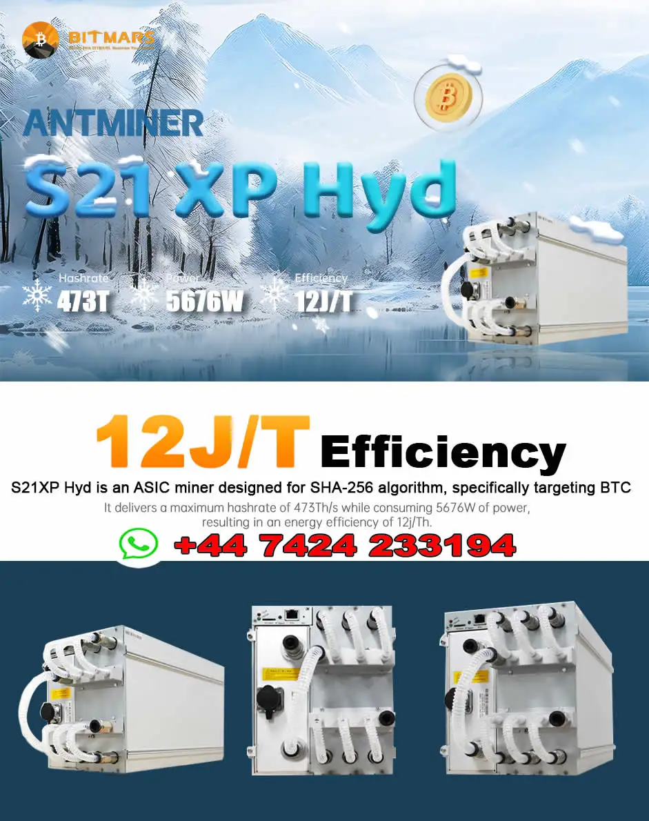 DC КУПИТЕ 3, ПОЛУЧИТЕ 2 БЕСПЛАТНО BITMAIN Antminer S21 XP Hyd 473T BTC Miner