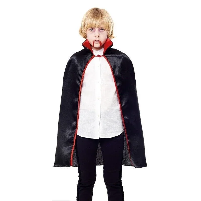 Maxia fiesta-capa com cuello rojo para infantil unissex disfraz de vampiro dia das bruxas 90 cm