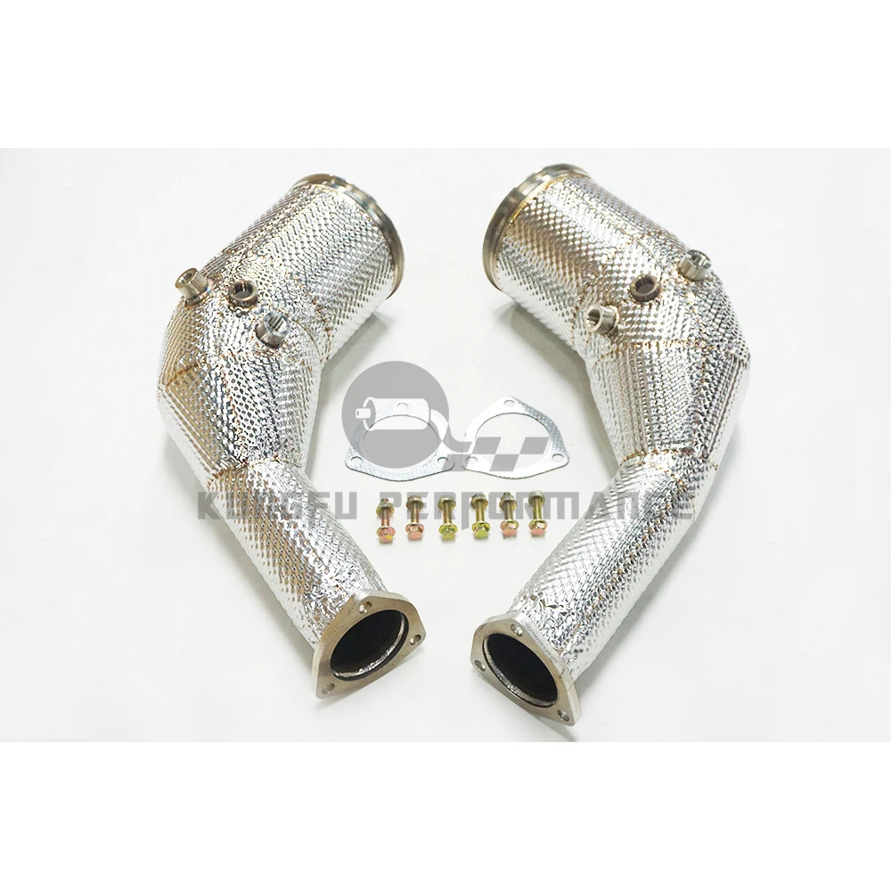 KUNGFU PERFORMANCE Bajante Decat AU DI RS7 RS6 C8 4.0T de acero inoxidable de 1,5 mm de espesor con protector térmico 2019+