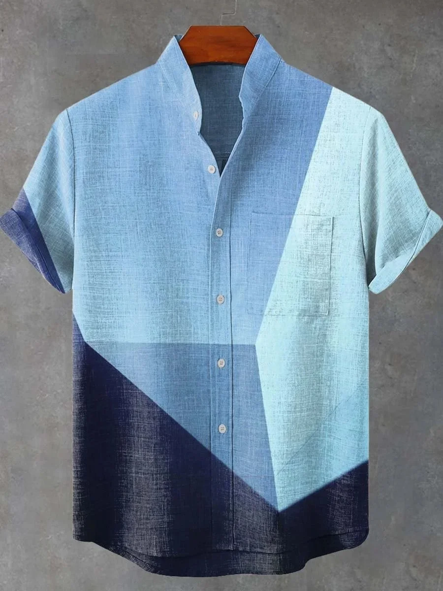 Męska koszula hawajska w paski Casual Top z krótkim rękawem Luźna odzież Moda Vintage Letnia koszula Szybka wysyłka