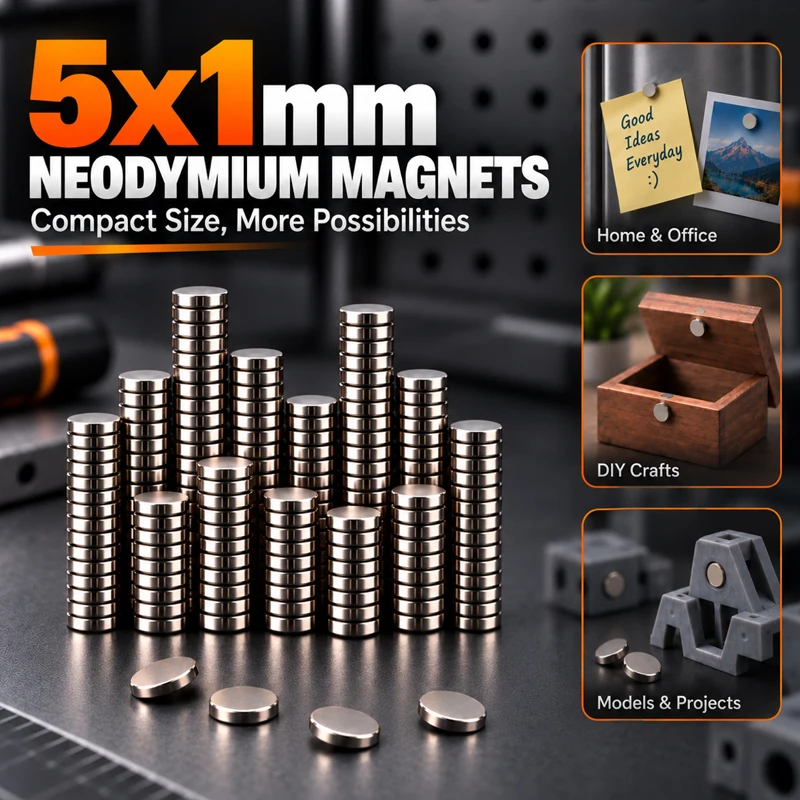 500/50PCS Ultra Thin Small Round Magnets 5x1mm N35 NdfeB Neodymium Disc Magnets for 3D Printing Miniatures DIY Crafts Projects