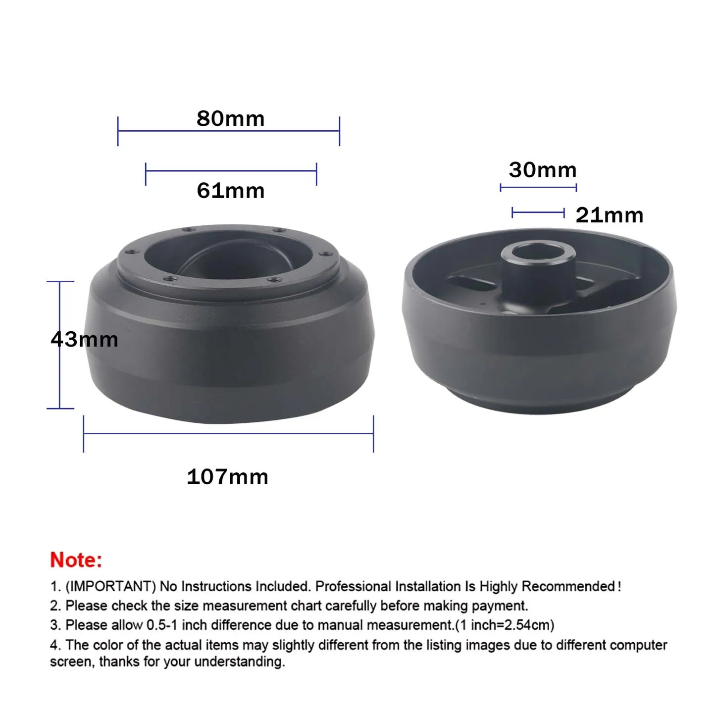 171H Steering Wheel 6 Bolt Short Hub Adapter Compatible With 96-06 Jeep Wrangler TJ 07-18 Jeep Wrangler JK