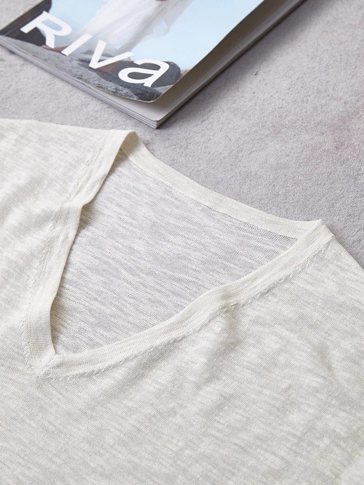 

Women's Summer New Top V-Neck Loose Elegant Linen Knitted Vest