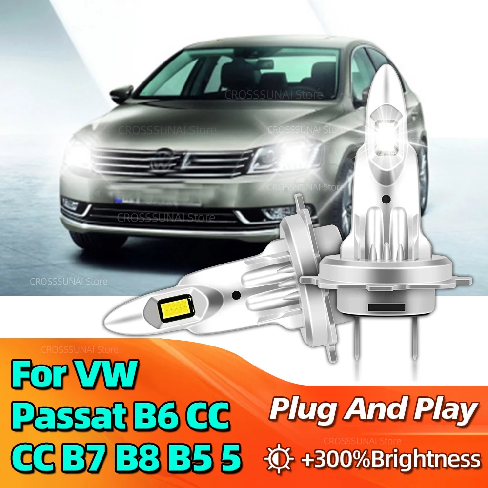 2 Stück 30000LM LED-Scheinwerfer Super Hell 6000K CSP Chip Canbus Autolampe Für VW Volkswagen Passat B6 CC B7 B8 B5 5