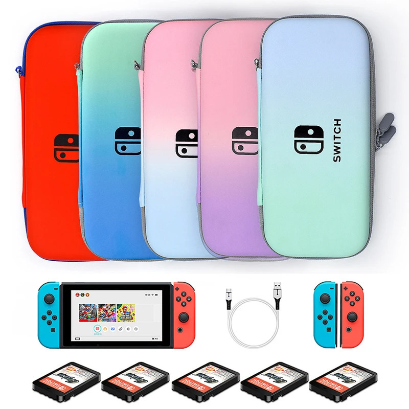 Unique design Gradient Color Carrying Case for Nintendo Switch Protective Cover Storage Bag PU Travel Portable Handbag